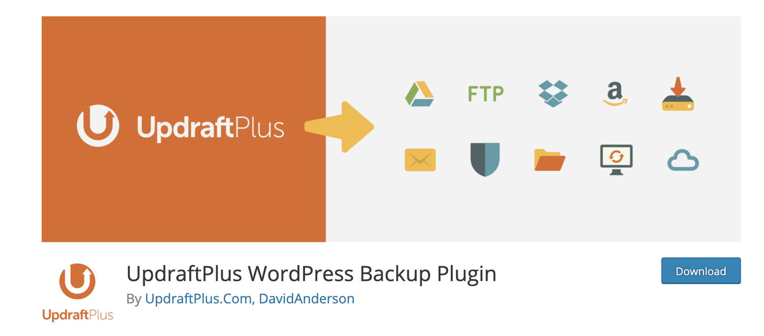updraft wordpress backup plugin