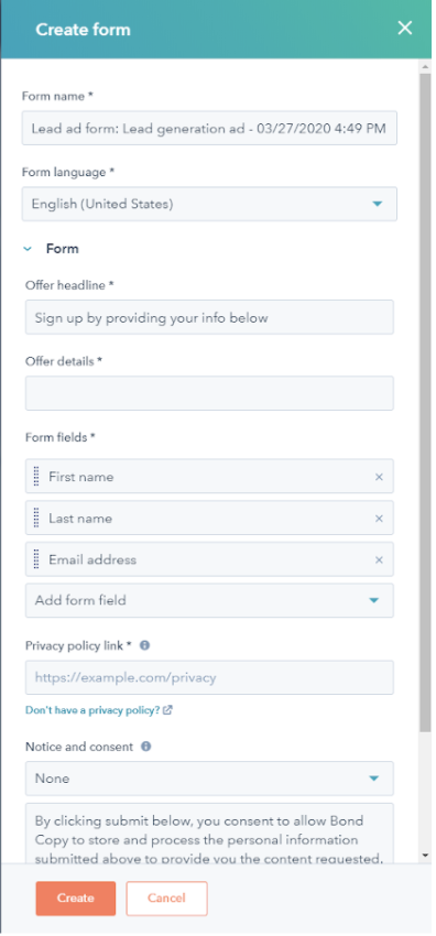 how to build a lead generation form template hubspot