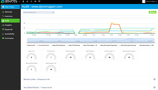 DYNO Mapper content audit
