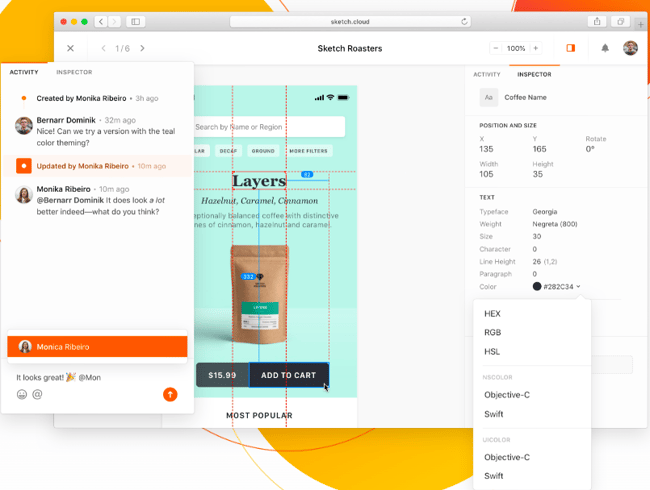 free web design tool sketch editor with comments overlaid