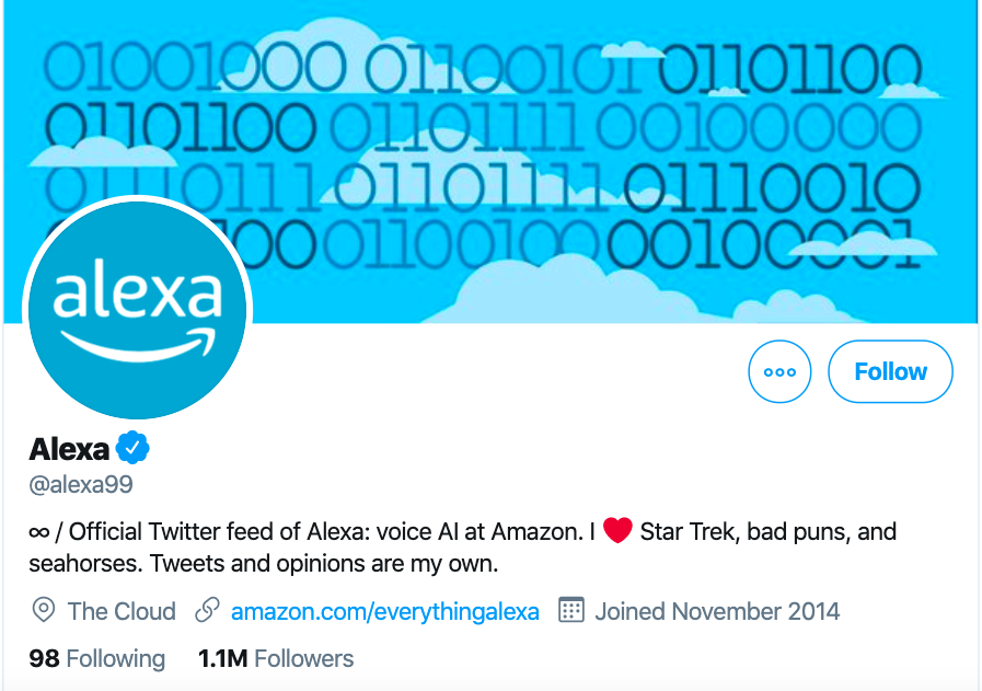 twitter ecommerce marketing example - Alexa