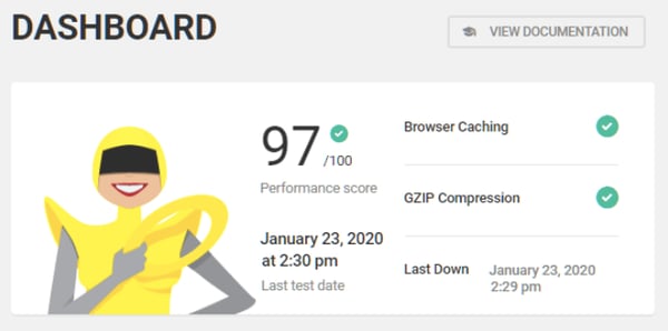 WPMU Dev Hummingbird dashboard