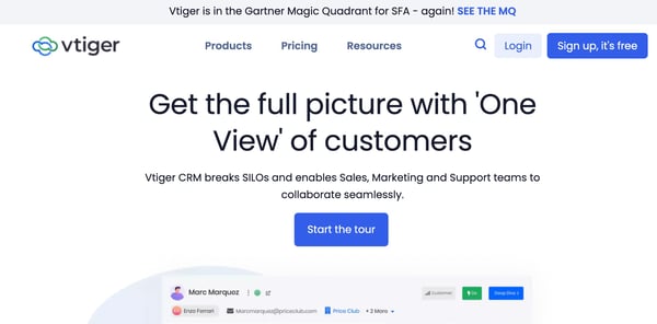 Best CRM for small business - VTiger CRM
