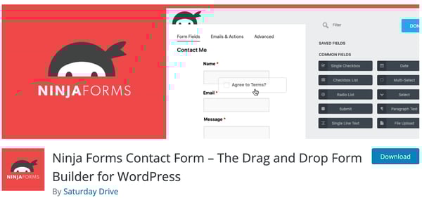 ninja forms lead generation wordpress plugin