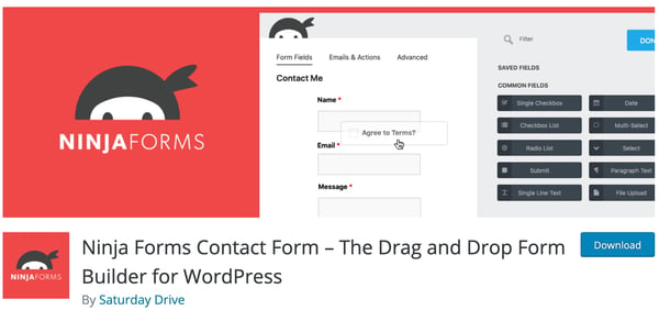 ninja forms lead generation wordpress plugin