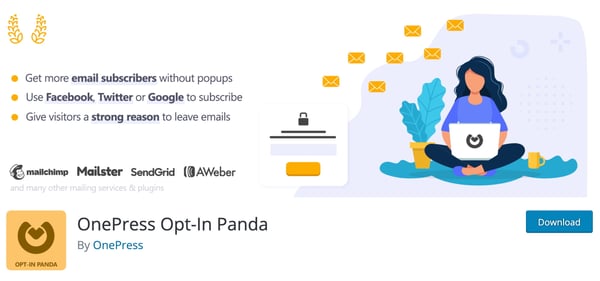 wordpress lead capture: OnePress Opt-In Panda lead generation wordpress plugin