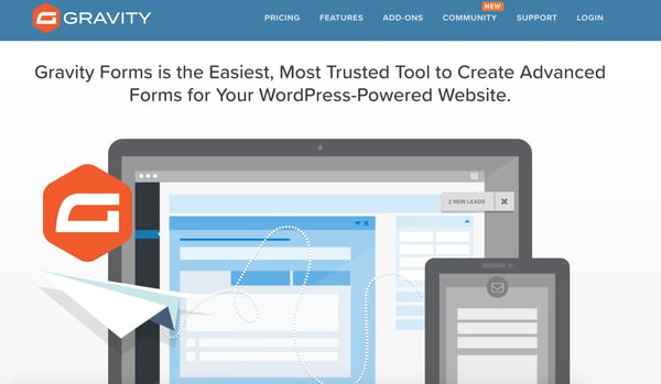 wordpress lead capture: gravity forms lead generation wordpress plugin