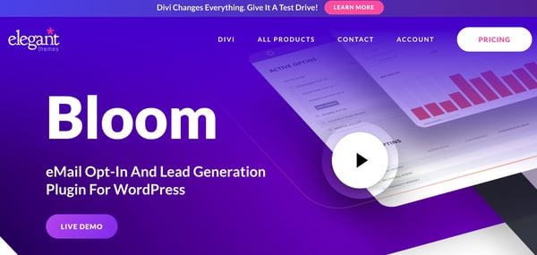 wordpress lead capture: bloom lead generation wordpress plugin