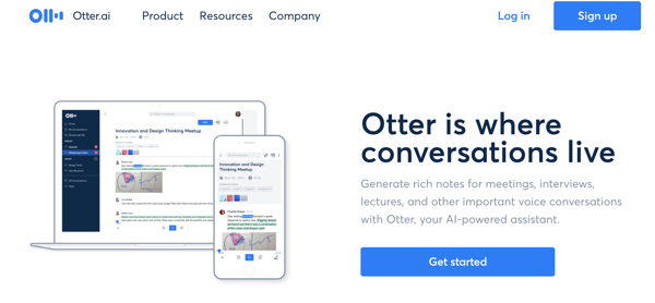 otter call transcription software