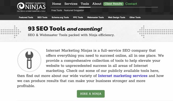 Internet Marketing Ninjas free seo tools