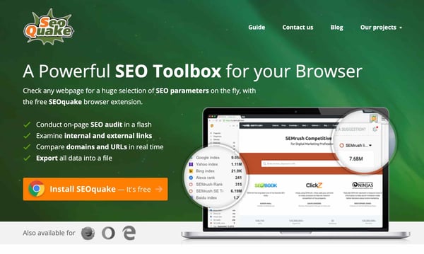 seoquake free seo tools