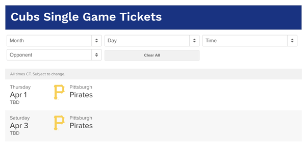 chicago cubs ticket dynamic pricing strategy example