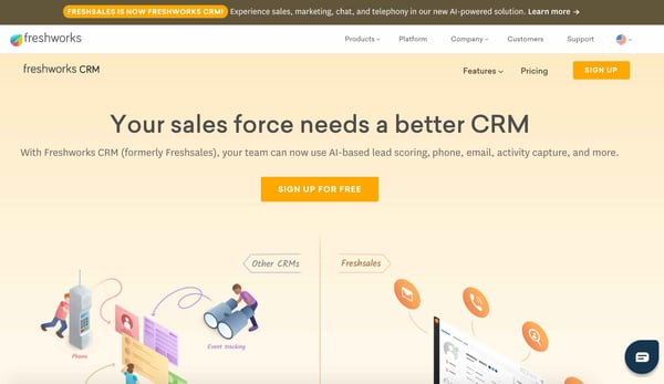 freshworks crm example of salesforce alternative