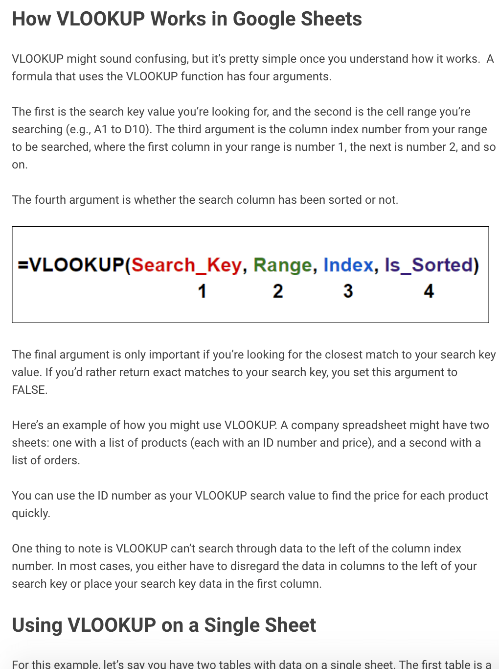 Google Sheets 'How VLookups Work' Guide