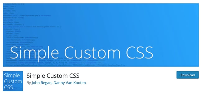 Simple Custom CSS Wordpress Plugin download page