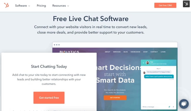 Best live chat software HubSpot