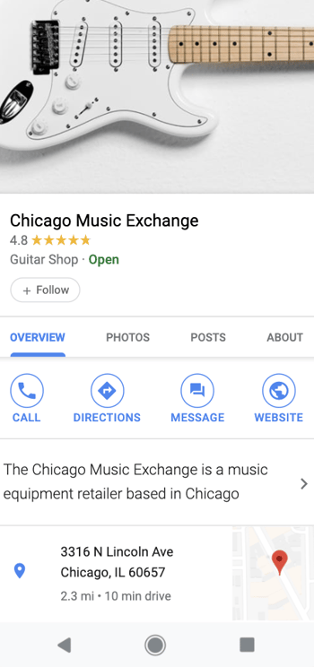 example of a google my business listing