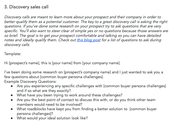sales call script