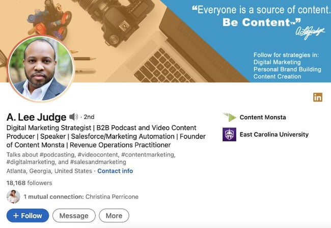 a. lee judge content marketer to follow on linkedin
