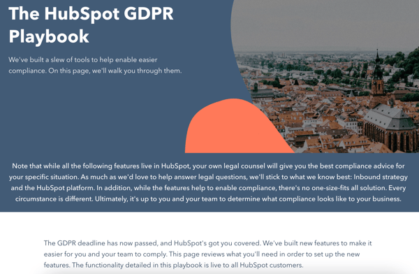 comply with data tracking policies, laws, and GDPR: HubSpot