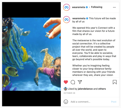 Great Marketing Campaign Example: Meta The Metaverse