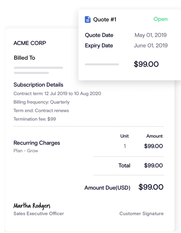 chargebee quote to cash process