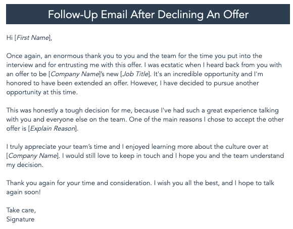 How To Decline a Job Offer (with Examples)
