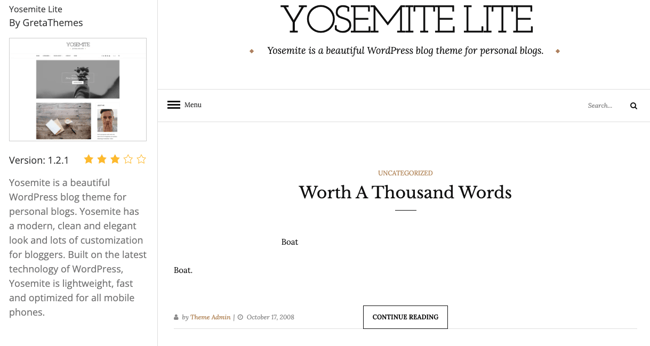 Fastest Loading WordPress Theme: Yosemite Lite