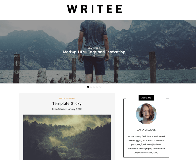 Fastest Loading WordPress Theme: Writee