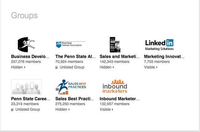 Identify LinkedIn groups that prospects participate in
