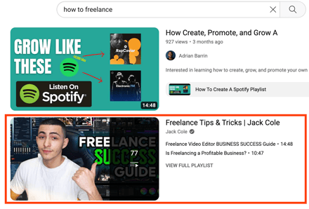 Podcast SEO: Playlists visible in YouTube search results