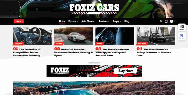 Foxiz: best wordpress themes for adsense 
