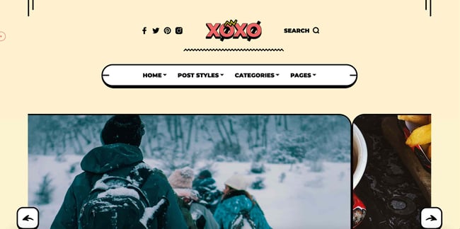 XOXO creative website templates home page 