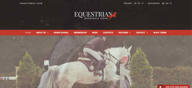 Equestrian best wordpress themes niche 