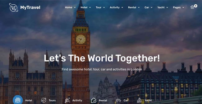 mytravel best wordpress themes for hotels 