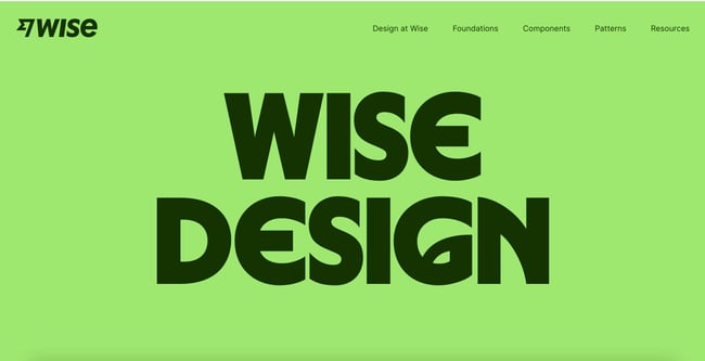 green websites wise design website features lime green background and dark green font reading wise design 