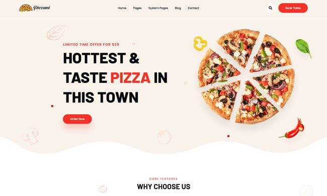 restaurant website templates: pizzami 