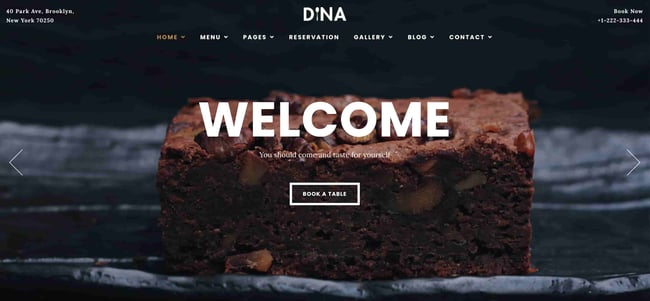 dining establishment site design templates: dina 