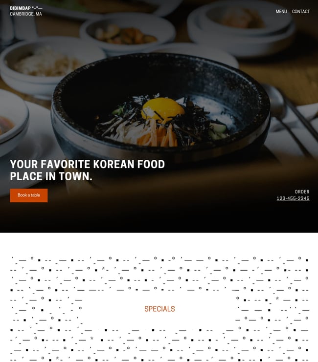 restaurant website templates: bibimbap shows korean food in a restaurant in cambridge, mass 