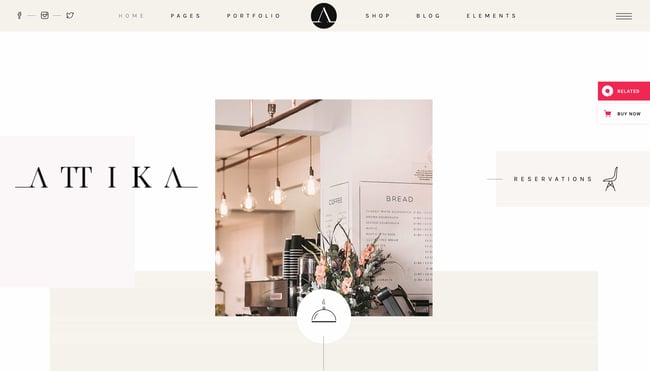 restaurant website templates: attika 