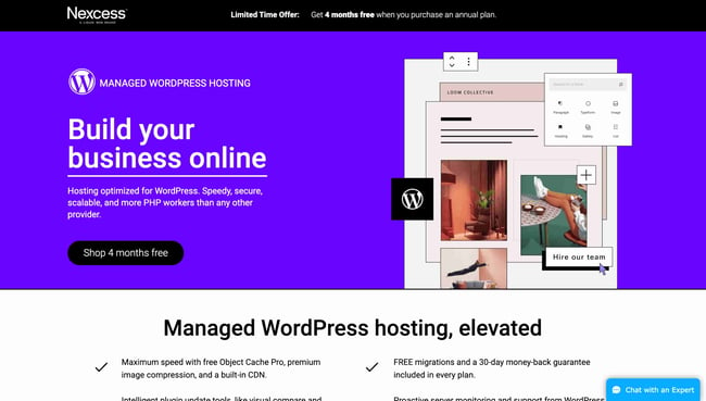 best wordpress hosting nexcess homepage example 