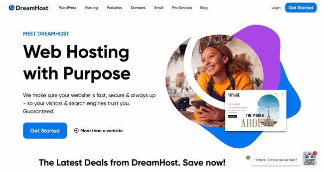 best wordpress hosting dreamhost homepage example 