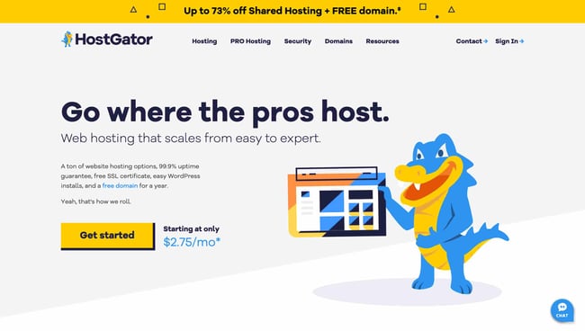 best wordpress hosting provider hostgator homepage 