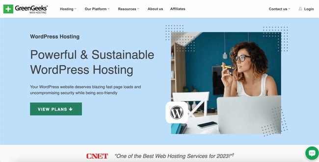 best wordpress hosting greengeeks homepage 