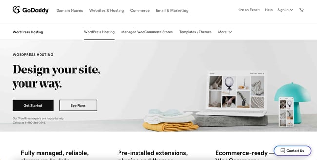 godaddy finest wordpress hosting supplier homepage 