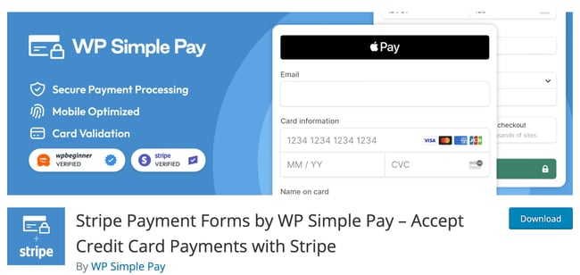 STRIPE plugin wordpress wp basic pay homepage on wordpress directory site. 