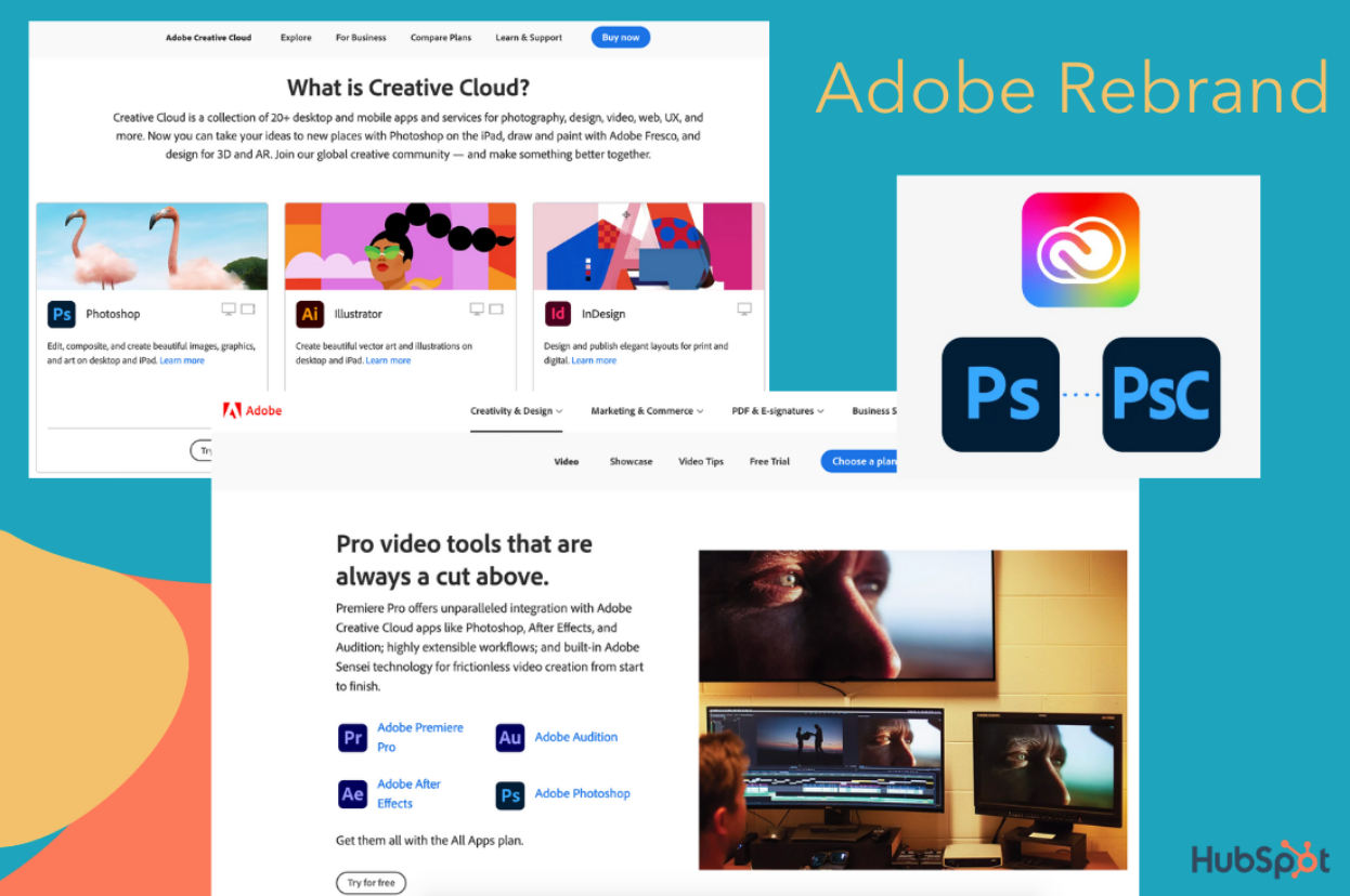 Famous Rebrand Examples: adobe creative cloud ui