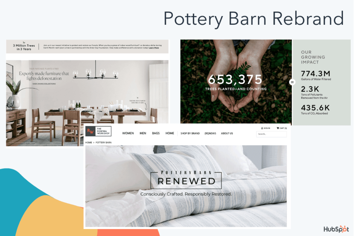 Famous Rebrand Examples: pottery barn sustainability