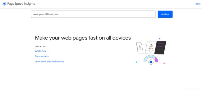 WordPress seo: image shows the google page speed insights tool 