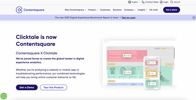 ux tools: contentsquare homepage 